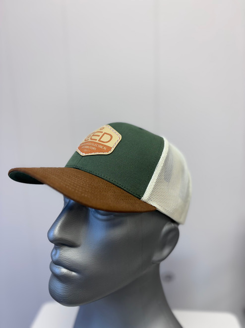 Limited Edition CED Richardson 112 Green/Birch/Chestnut Custom Faux Leather Patch Hat