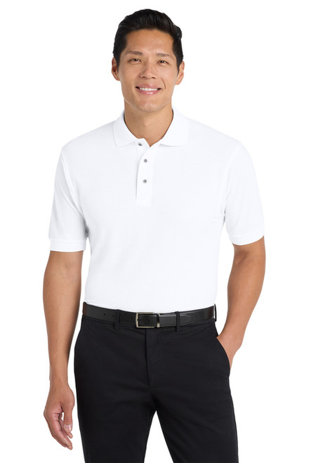 CED White Port Authority® Silk Touch™ Polo (Small only)