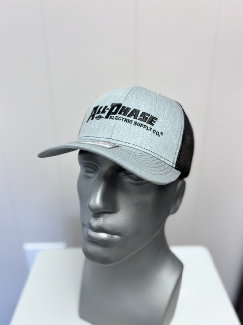 NEW! All-Phase Richardson 112 Split Heather Grey/Black Embroidered Trucker