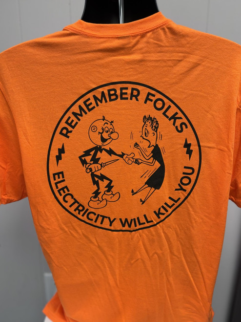 CED District Safety Orange Electricity Will Kill You