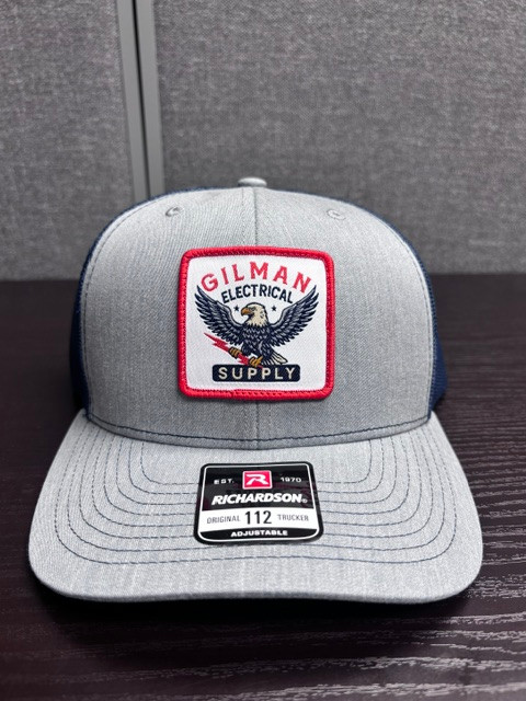 Gilman Richardson 112 Heather Grey/ Navy Eagle Patch Hat