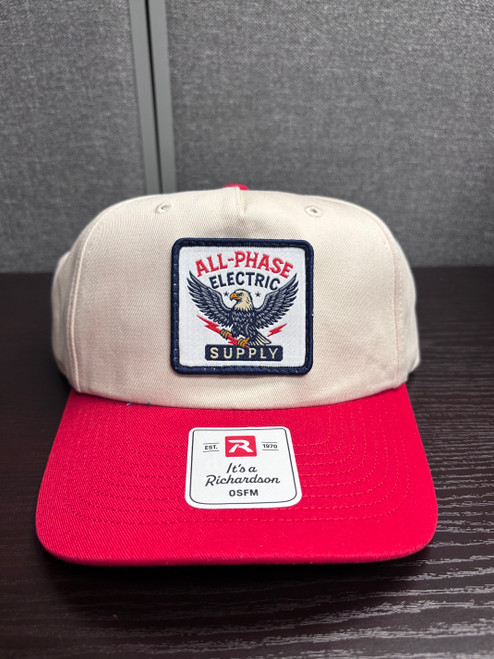 All-Phase Richardson 356 Cream/Red Eagle Patch Hat