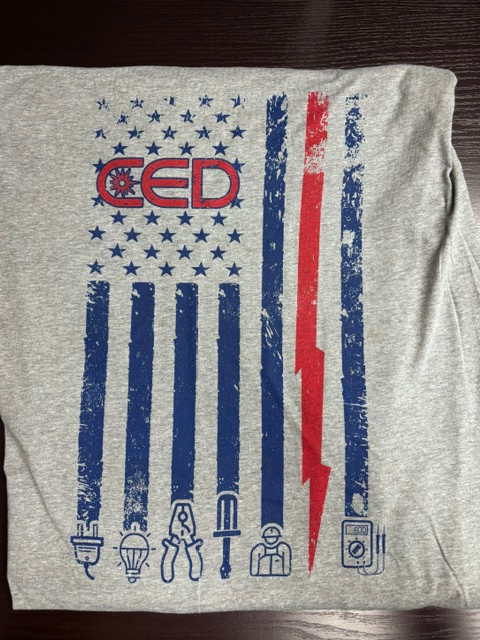CED Next Level Dark Heather Grey Tools Flag Back T-Shirt