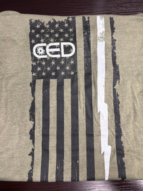 CED Next Level Military Green Flag Bolt T-Shirt