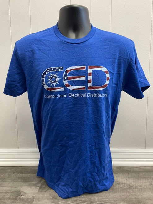 CED Next Level Royal Blue  Flag Print T-Shirt