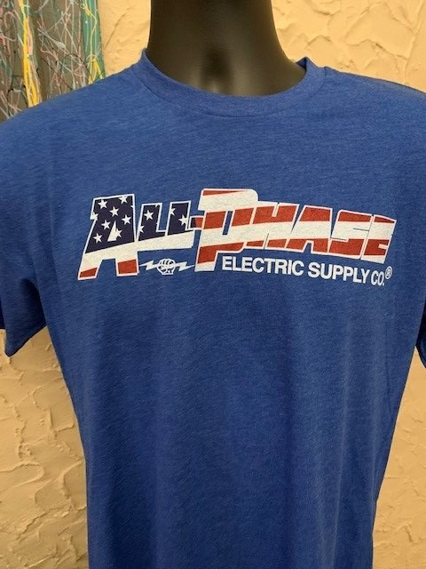 All-Phase Royal Blue Next Level Flag Print T-Shirt