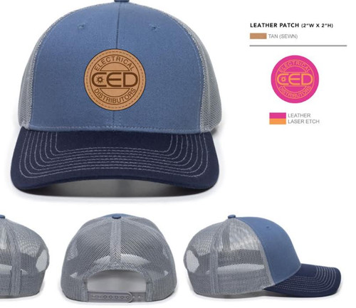 CED Round Leather Patch OC771 Modern Trucker