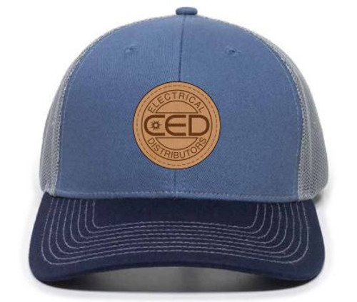  CED OC771 Round Leather Patch Slate Blue Modern Trucker