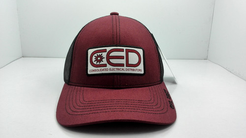 (New) CED Maroon & Black Modern Trucker Patch Hat
