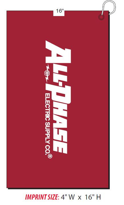 All-Phase Red Golf Towel Vertical Print