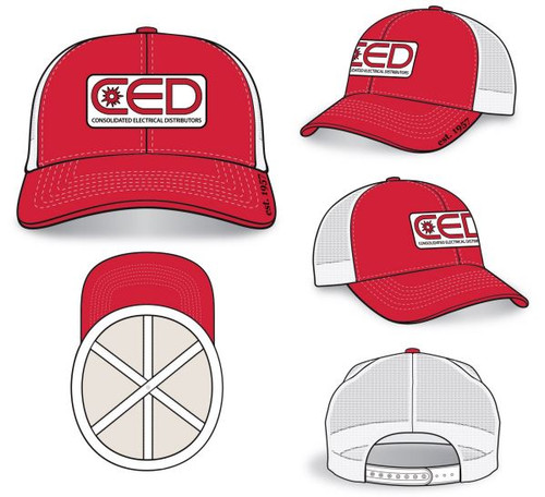CED Red/White Modern Trucker Hat