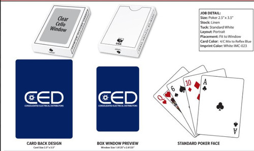 CED Full Color Custom Back Poker Size Playing Cards