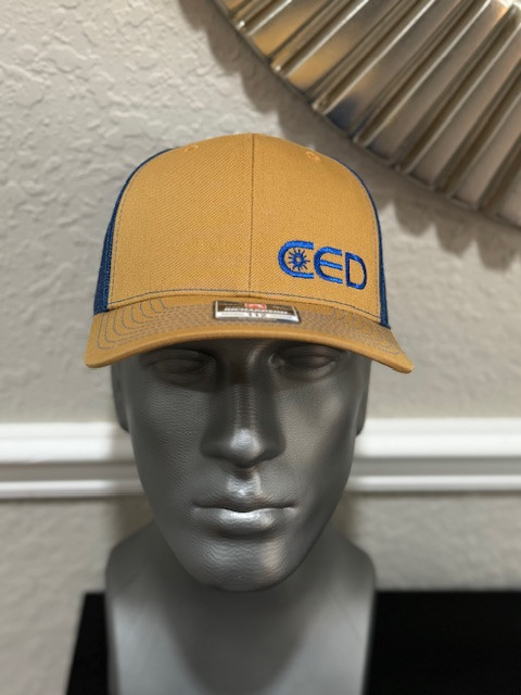 CED Left Panel Richardson 112 Biscuit/True Blue Mesh Trucker