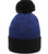 CED PWC-100 Royal /Black Pom Pom Beanie