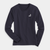 Navy blue sweatshirt with white B Mark logo on the top left of the front.