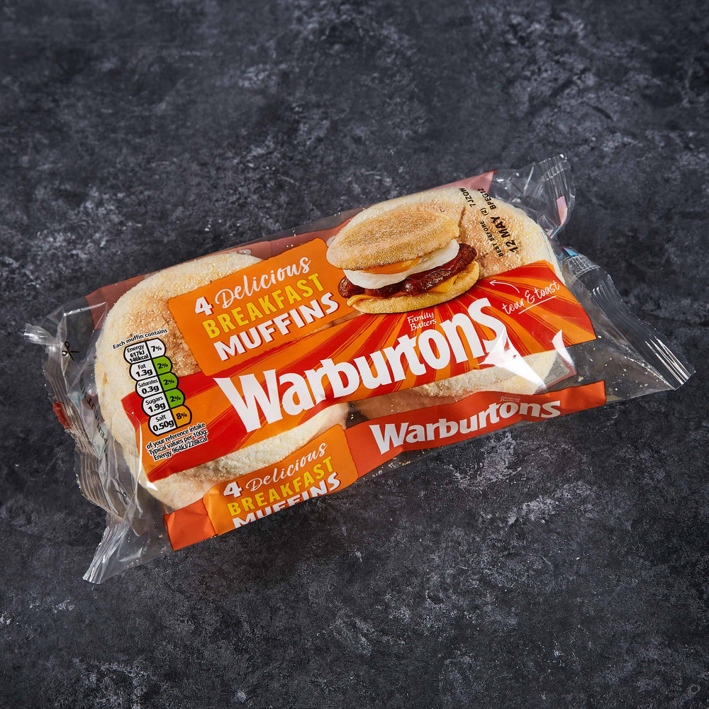 Muffins Toasting Breakfast Warburtons (4 Item) Wellocks Online Ordering