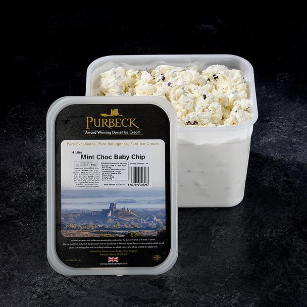 Purbeck Mint Choc Baby Chip Ice Cream (4L)