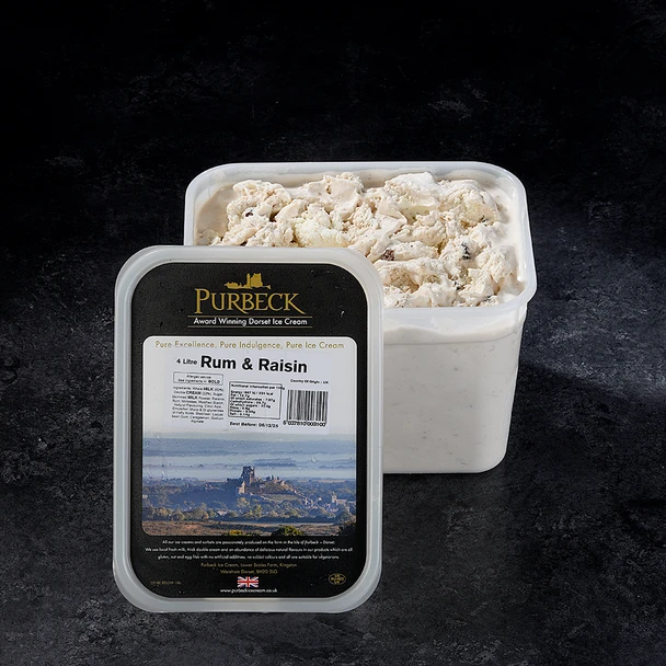 Purbeck Rum & Raisin Ice Cream 4L