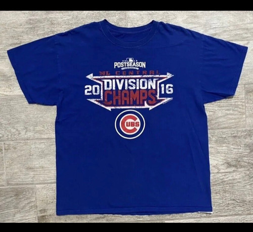 Chicago Cubs 2016 Divison Champs Dated Print T-Shirt- Size: XL