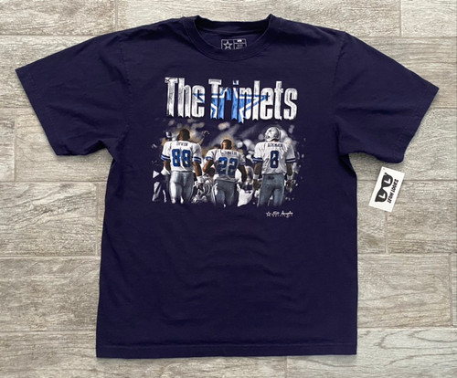Dallas Cowboys Emmit Smith Troy Aikman Michael Irving Commemrative T-Shirt: Size L