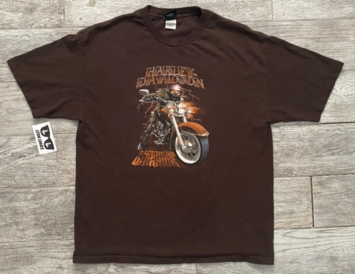 Vintage Harley Davidson OKC Brown Shirt: Size XL