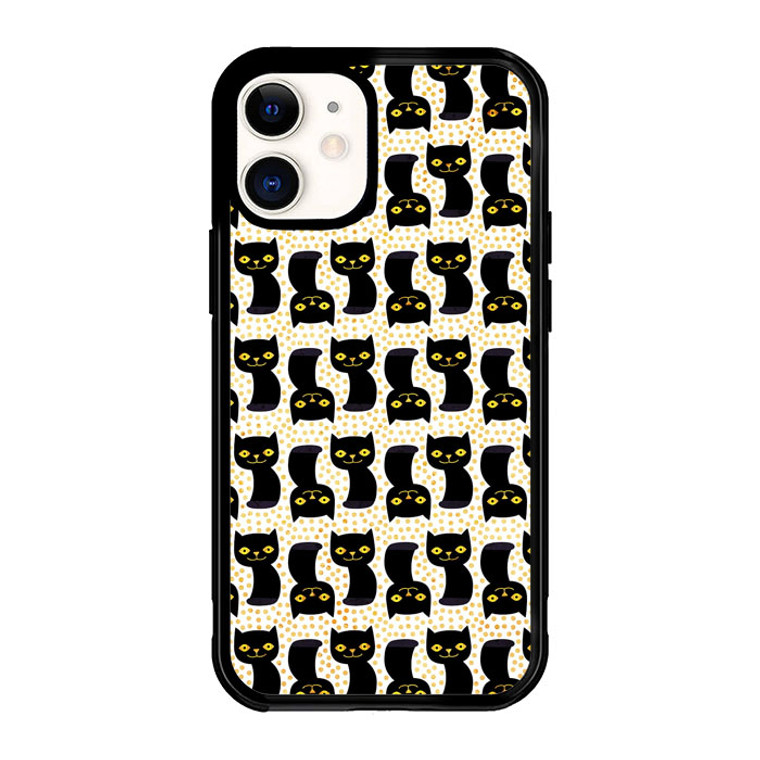 Black Cats and Dots iPhone 12 Mini Case OV0117