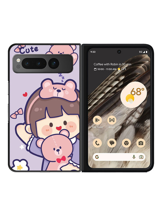 Cute Purple Bear Google Pixel Fold Case OV11204