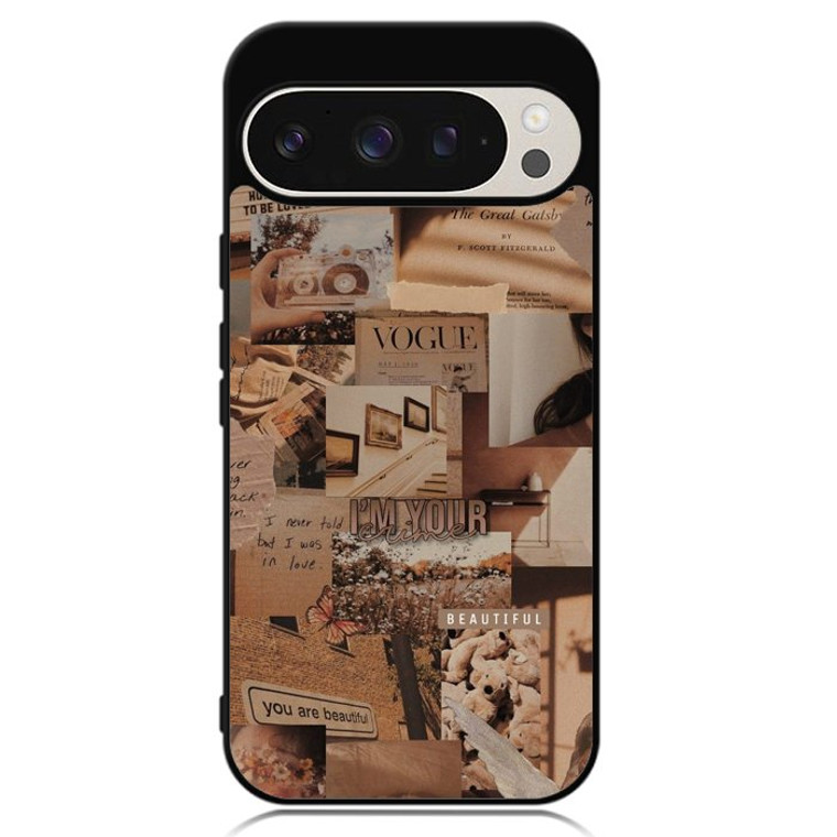 Aesthetic Brown Google Pixel 9 | Pixel 9 Pro Case OV11233