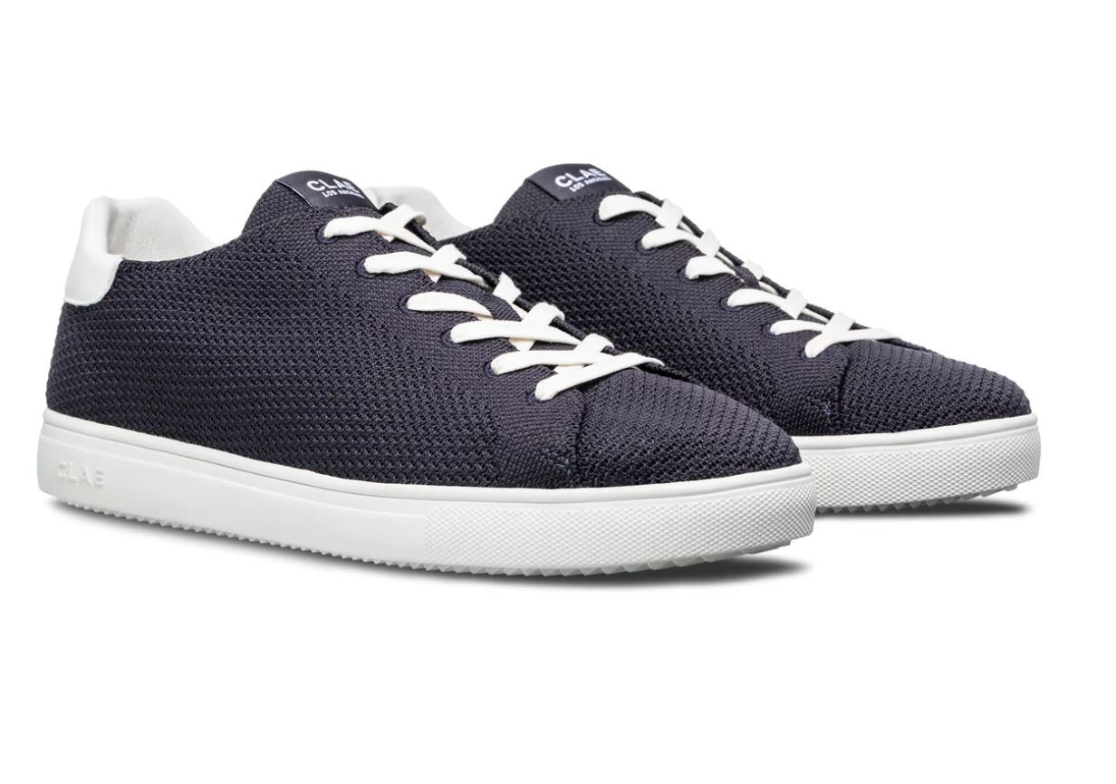 Mens Clae Bradley Navy Vegan Knit Sneaker - Main Image