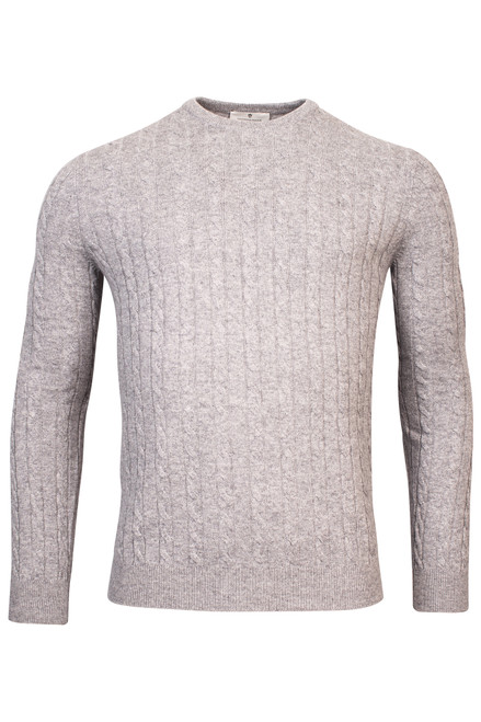 Thomas Maine Light Grey Cashmere Crew Neck Jumper