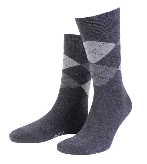 Amanda Christensen Anthracite Cotton Argyle Socks