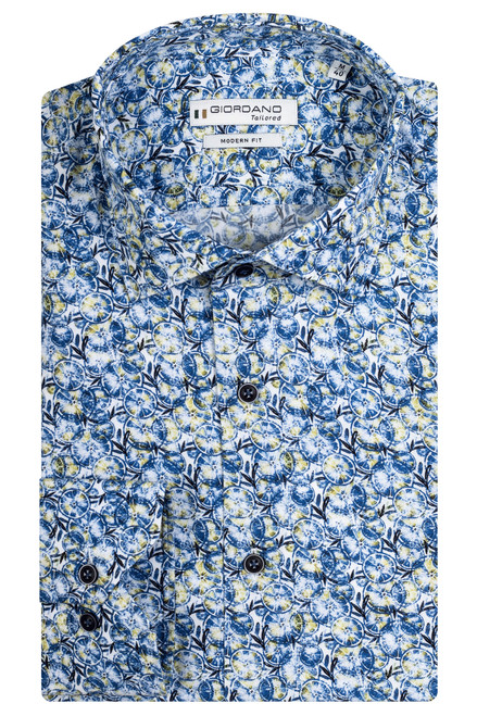 Giordano Olive/Lemon Blue Print Maggiore Shirt