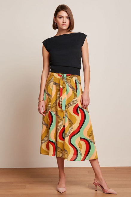 King Louie Harvest Yellow Judy Midi Skirt