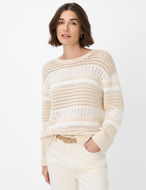 Brax Liz Eggshell Cotton Knitted Jumper