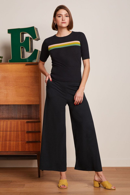 King Louie Black Agnes Knit Top