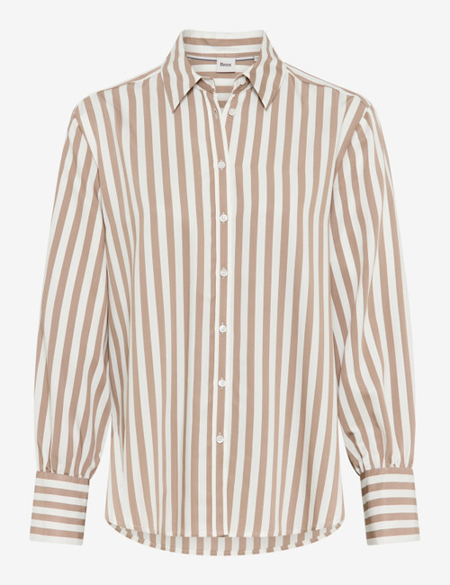 Brax Vic Taupe Stripe Shirt Brax Vic Taupe Stripe Shirt