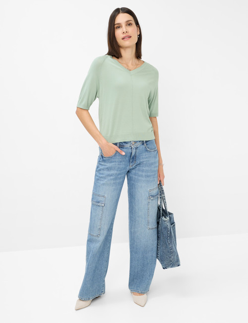 Brax Heritage Denim Cargo Wide Leg Morgan Jeans Brax Heritage Denim Cargo Wide Leg Morgan Jeans