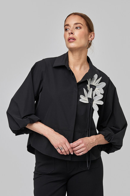 Uchuu Black Shirt with Flower Uchuu Black Shirt with Flower