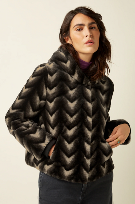 King Louie Judy Deco Faux Fur Hooded Coat King Louie Judy Deco Faux Fur Hooded Coat