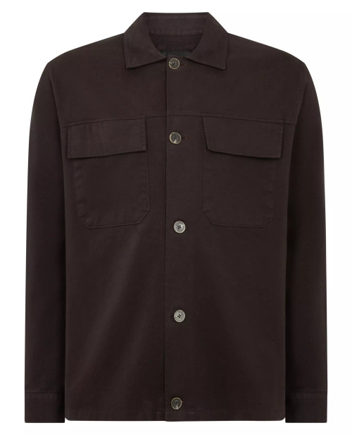 Remus Uomo Dark Brown Regular Fit Double Pocket Shacket
