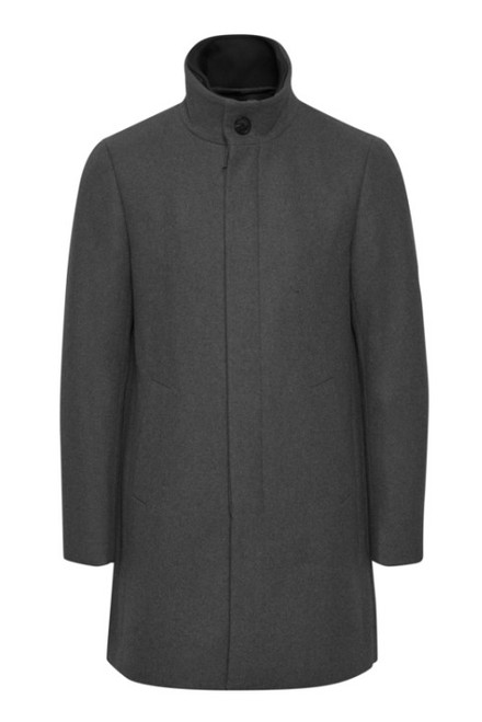 Matinique Harvey Dark Grey Wool Mix Overcoat Matinique Harvey Dark Grey Wool Mix Overcoat