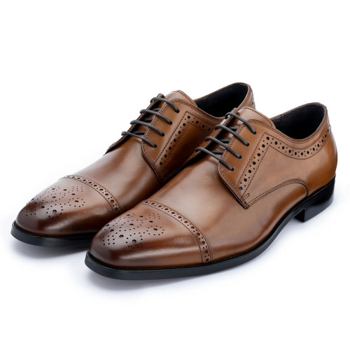 John White Lucan Tan Semi Brogue Shoe