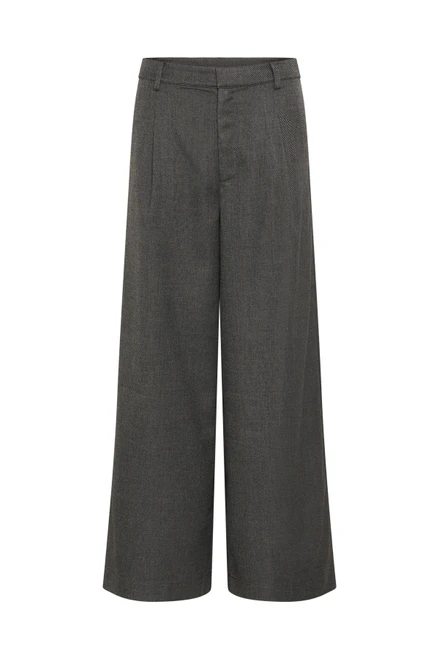 MEW Dina Dark Grey Melange Wide Leg Trousers