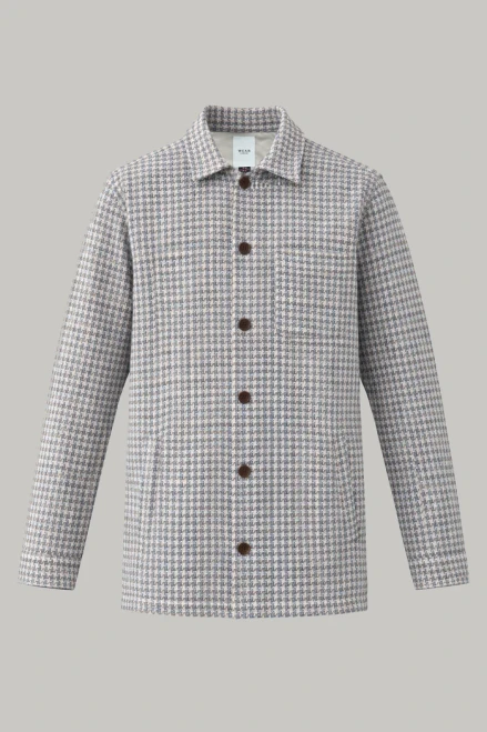 Wear London Theydon Sky Blue/Stone Check Overshirt