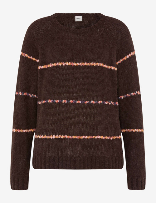 Brax Liz Brown Striped Alpaca/Wool Blend Jumper