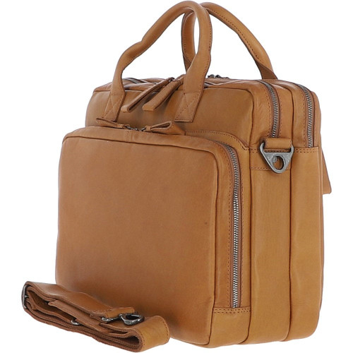 Ashwood Two Section Waxy Leather Work Bag Cognac: W-75