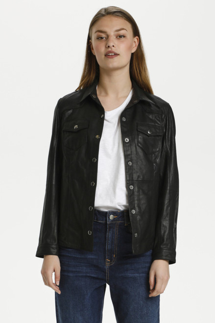 MEW The Leather Shirt ( Black)