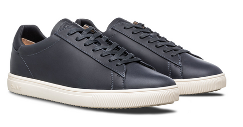 Mens Clae Deep Navy Leather Bradley Sneaker