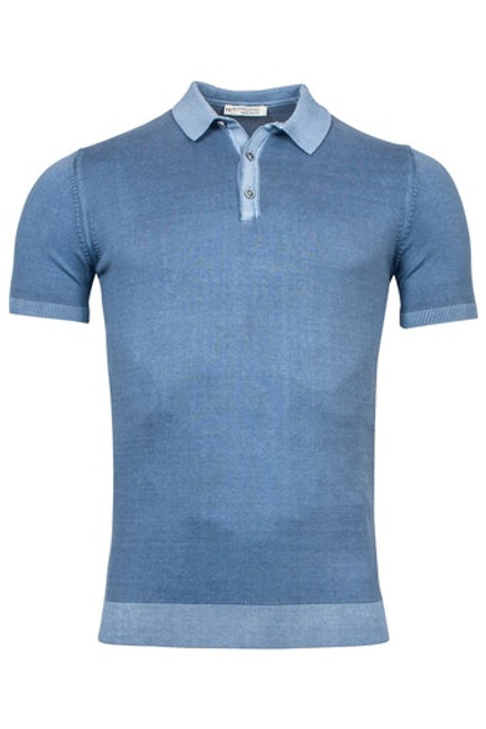 Giordano Aqua Blue Garment Dye Polo