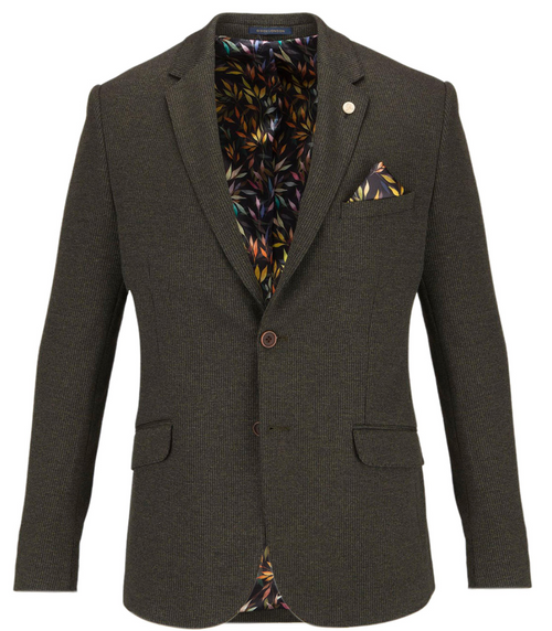 Guide Olive Knitted Leaf Lined Blazer